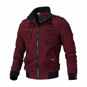 Män flerfickiga verktygsjackor Militära jackor Chaquetas stand-up Collar Casual Coats Högkvalitativa män Spring Autumn Coats J1R8#