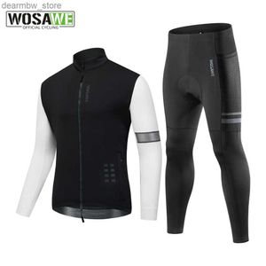 Giacche da ciclismo WOSAWE Giacca da ciclismo invernale Set da uomo Manica lunga Mountain Bike Abbigliamento da ciclismo Traspirante MTB Abbigliamento da bicicletta Abbigliamento completo24328