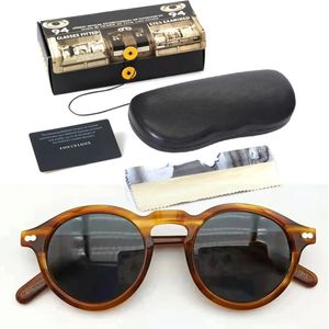 Johnny Depp Polarisierte Sonnenbrille Mann Lemtosh Sonnenbrille Frau Luxusmarke Vintage Acetatrahmen Runde Nachtsichtbrille 240325