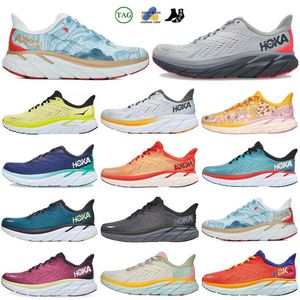 Hokka Oon Boondi 8 Running Hokkas Sapatos Mulheres Plataforma Sapatilhas para Homens Mulheres Blakc White Harbor Mens Mulheres Treinadores Runnners Tamanho Grande 36-48