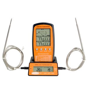 Mätare Moseko Trådlös fjärrkötttermometer Dual Probe Digital Backlight Cooking Ugn BBQ Kök Mattermometer Grillande grill