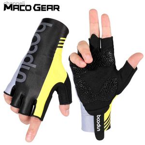Taktiska handskar Anti-slip Half Fingers Glove Cycling Mtb Road Bike Racing Fitness Workout Sports Breattable Lycra Men YQ240328