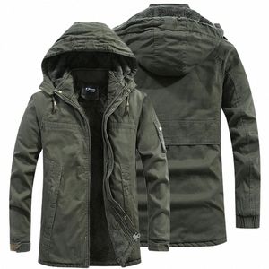 Мужская зимняя флисовая внутренняя куртка в стиле милитари, толстые парки, верхняя одежда с капюшоном, теплое пальто, мужская ветровка с несколькими карманами, хлопковое пальто p2Z8 #