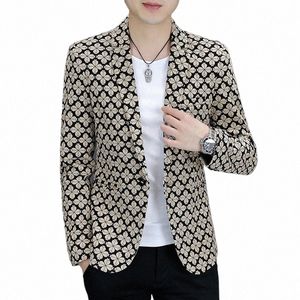 Blazer masculino novo Slim-fit Coreano Versi Casual Casamento Estilo Britânico All Match Luxe Bonito Busin Fi Gentleman Suit x13F #