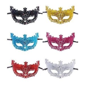 Halloween Mask Sequin Glitter Masquerade Mask Gold Powder Hollow Fox Plastic Maskcarnival Fancy Dress Christmas Party Cosplay Supplies