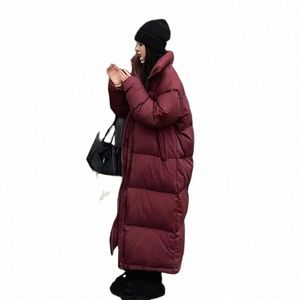 Ny 2023 Women's Down Cott Coat Autumn Winter Mid Length Cott Outerwear Korean Löst förtjockad snö överrock Parka Kvinna K5PJ#