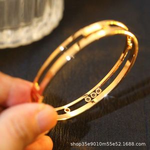 classic Designer bracelet V gold high version half full of diamonds double rose gold bracelet women's Japanese and Korean style fashion jewellery