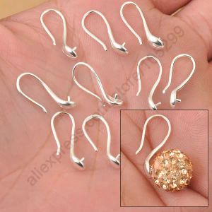 Components 100X Nice Making 925 Sterling Silver Jewelry Findings Slippy Hook Earring Ear Wires Design Crystal Stones Beads