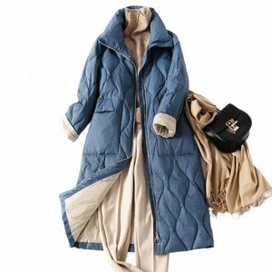 Sanishroly 2022 Kvinnor Winter Down Coat Casual Warm Thicken White Duck Down Jacka Parka Ladies LG Puffer Outwear Tops SE1021 Z5QB#