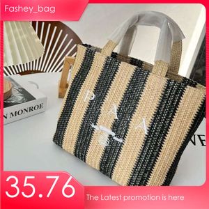 Shopping Fashion Letter Totes Bag Canvas Designer Women Straw Knitting Handbags Summer Beach Shoulder Bags Large Casual Tote s