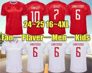 2024 25 Denmark Soccer Jerseys Eriksen Home Red Away White 24 25 Hojbjerg Christensen Skov Olsen Braithwaite Dolberg Football Dortse Jersey