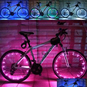 Bike Lights Cyclezone 2M/20Led Motorcycle Cycling Bicycle Wheels Spoke Flash Light Lam Waterproof For A30 Drop Delivery Sports Outdoor Dh1Do