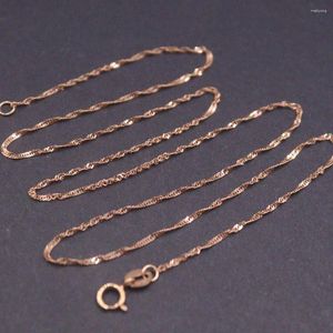 Łańcuchy Real 18-Kan Rose Gold łańcuch dla kobiet 1,2 mm Twist Singapur Link 18-calowy /1.1-1.2G