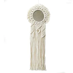 タペストリーSV-ボヘミアンマクラメウォールハンギング装飾ミラー手作り織物マンダラタペストリーホームリビングルームの装飾