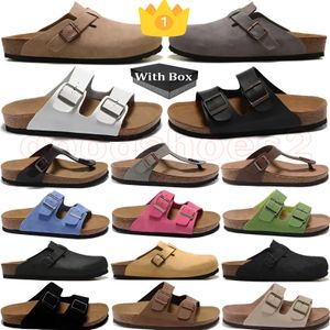 Designer Birkinstock Clog Slippers Men Women Sandals Leather Wrapped Head Pull Cork Scraps Flat Sole Slides Slippers Lovers Slider Fashion Loafer Clogs Size 36-45