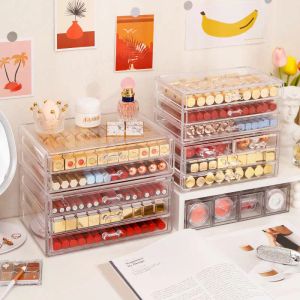 BINS Organiser Cosmetics Storage Box Mask Storage Lipstick Holder Pen Holder Drawer Transparent Plastic Box Stapelbar multifunktion