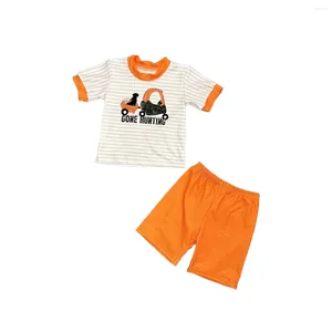 Zestawy odzieży butikowe dzieci letnie zestaw kreskówek do arbuzu Koszulka Baby Boy Plaid Shorts Stroje