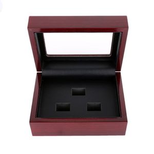 Red Black PU Leather Wood Box Organizer Portable 12x16x7cm 2-9 håls Case Championship Sports Ring274b
