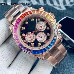 ROLAXS Titta på schweiziska armbandsur Luxury Men Full Diamond Waterproof Top Quality Rainbow Strap Classic Table