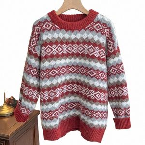 swobodne swetry dla mężczyzn odzieży męska sweter geometria geometria pullover vintage gol -geneck pullover swobodny darmowy statek męski ubrania c8lh#