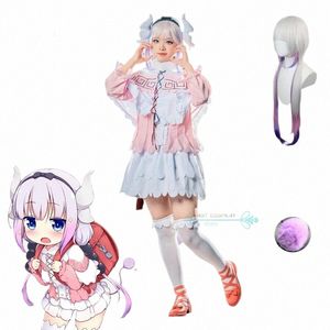 Kanna Kamui Cosplay Anime Miss Kobayis Drag Maid Cosplay Costume Kanna Kamuy Role Play Dr Wig Full Set Anime Outfits Q7do＃