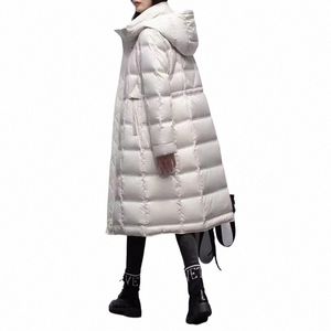 Alta qualidade Lg pato branco para baixo jaqueta feminina 2023 inverno novo coreano com capuz para baixo casacos feminino à prova de vento quente parkas casaco l4np #
