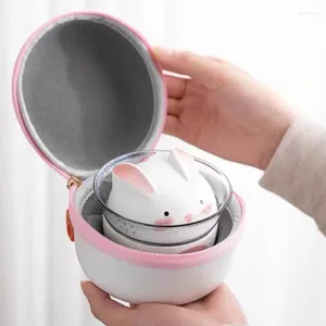 Teaware Sets Light Luxury Year Portable Tea Cup Household Kitchen Cartoon Cute Travel Set Outdoor Camping Creative Glass Quick