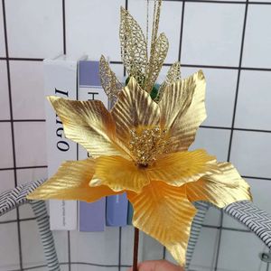 Tree For Christmas Decoration Flower 35Cm Ornament Gold Powder Artificial Flowers Home Mall Display s