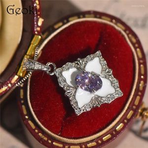 Pendants Silver 925 Original Brilliant Cut Diamond Test Past 0.5 Oval Purple Moissanite Pendant Necklace Teen Girl Gemstone Jewelry