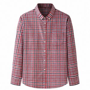 FI märkesdesigner Skjorta Mens Dr Dr Shirts Cott 8xl Slim Fit Street Wear LG Sleeve Top -klass Plaid Casual kläder 534R#