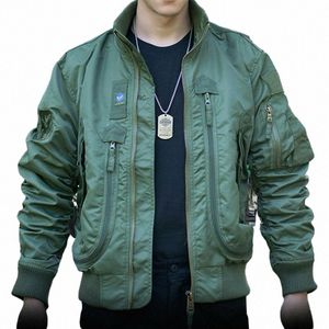 military Fans Retro MA1 bomber jacket Mens Four Seass Stand-up Collar Tactical Functial Jacket Multi-pocket Tooling Coat Men 30cR#