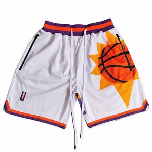 mm MASMIG White Sun Printed Basketball Shorts with Zipper Pockets Devin Booker Street Style Sports Pants w2xC#