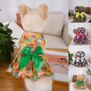 Dog Apparel Hawaiian Style Princess Dresses For Female Dogs Cats Pet Puppy Party Wedding Dress Jeans Skirt Summer Clothes Small
