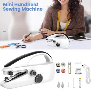 Machines Electric Handheld Sewing Machine With Thread Trimmer 2 Speed Single Thread Stitching Mini Portable Sewing Small Gadget