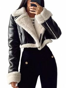 2023 outono inverno feminino jaqueta de couro casaco fi vintage zíperes falso couro casual simples legal curto macio casacos quentes y1in #