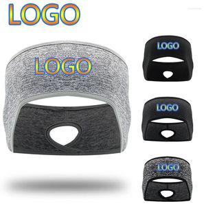 Berets Individuelles Logo Winter Kopf Band Outdoor Sport Frauen Fleece Stirnband Mode Skifahren Reiten Warme Gehörschutz Abdeckung