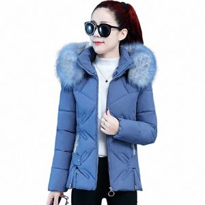 2022 Kadın Kış Kısa Parkas Pamuklu Yastıklı Ceketler Büyük Kürk Yaka Çıkarılabilir Kaput Kalın Sıcak Katlar Öğrenciler Üst Dış Giyim JH655 271G#