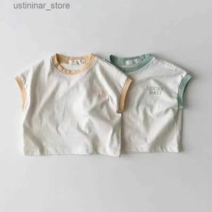 T-shirts 2024 Summer New Baby Short Sleeve T Shirts Cotton Infant Boy Girl Letter Print Versatile Tees Kids Toddler Loose Casual Tops24328