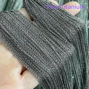 Ketten Großhandel 30 Meter TA1 Reine Titankette Cuban Link/O-förmig/Quadratische Box/Twist/Perle/Büroklammer für DIY Halsketten Armband