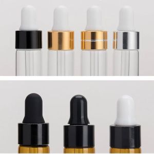 Mini Clear Glass Dropper Bottle Refillable Empty Container Eye Dropper Vial With Pipette For Cosmetic Perfume Essential Oil Bottle ZZ