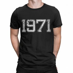 ヴィンテージレトロ1971 50歳の誕生日男性Tシャツフィーティーシャツ丸首Tシャツピュアコット新しい到着服s87o＃