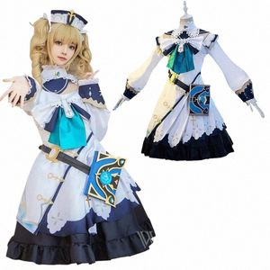 Barbara Gunnhildr CosplayゲームGenshin Impact Cosplay Costume wigかわいいメイド博士dr halen costume for girls r5cs＃