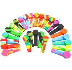 Tubo in silicone con ciotola in metallo Gel di silice creativo Tabacco da fumo Pipa da sigaretta Acqua Narghilè Bong Mix Colori Tubi da cucchiaio a mano Troo9377167