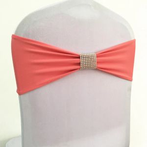 Sashes 10pcs/50pcs Streç spandex sandalye yay bantları ile elmas örgü elastik parti düğün dekorasyon koltuğu kanat kemer bağları