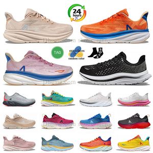 2024 Hot Pink Cloud Running Shoes Clifton 9 Bondi 8 One Free People Movement Tan Beige Orange Kawana Svart och vitt kol x x2 Tennisskor Herrens kvinnors sneakers Dhgate