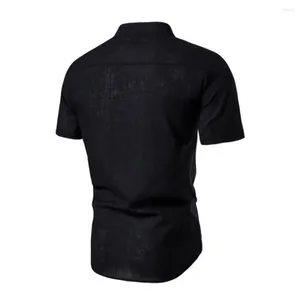 Men's T Shirts Short Sleeve Men Shirt Elegant Slim Fit Stand Collar Summer For Formal Business Events Soft Breathable Lightweight