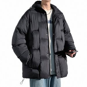 ueteey Winter Harajuku Fluffy Padded Jackets Men 2023 Streetwear Thick Warm Parkas Casual Fi Windproof Mens Jacket Overcoat U2v4#