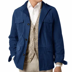 elegante uomo giacche da uomo blazer in pelle scamosciata monopetto maschile set abito formale per uomo blazer abiti di design di lusso u2EQ #