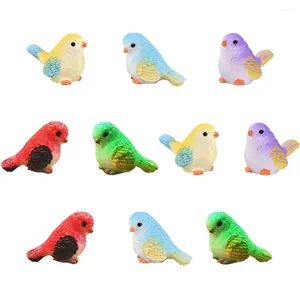 Dekorativa figurer Miniatyr Bird 10 PCS Mini Dollhouse Accessories Fairy Garden Decoration Plant Flower Pots o