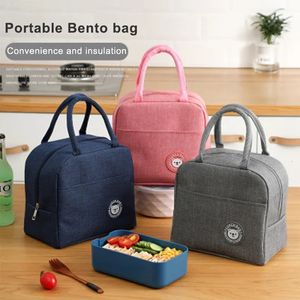 1PCs Fresh Cooler Bags Waterproof Nylon Portable Zipper Thermal Oxford Lunch For Women Convenient Box Tote Food 240320